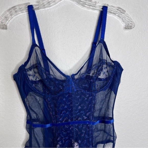 Savage X Fenty Corset Top Bustier Women Large Lace Garter Straps Sheer Leopard - Picture 4 of 9